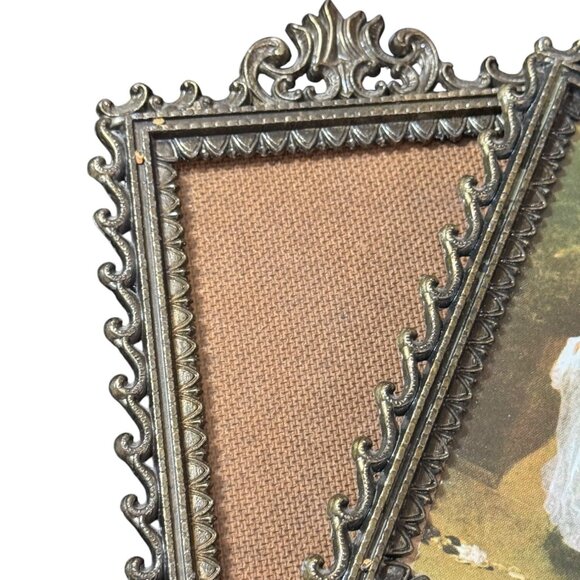 Vintage Italian Bronze Photo Frame Baroque Victorian Rococo Style Frame Set Of 2 - Picture 3 of 8